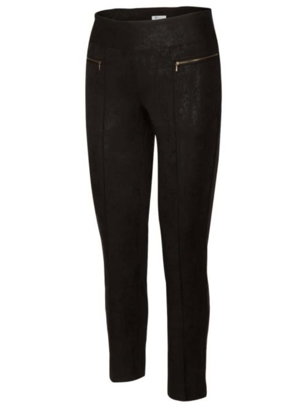 Greg Norman Everbest Women's Black Golf Pants Dry Play Sz Lg 2 front zip pockets